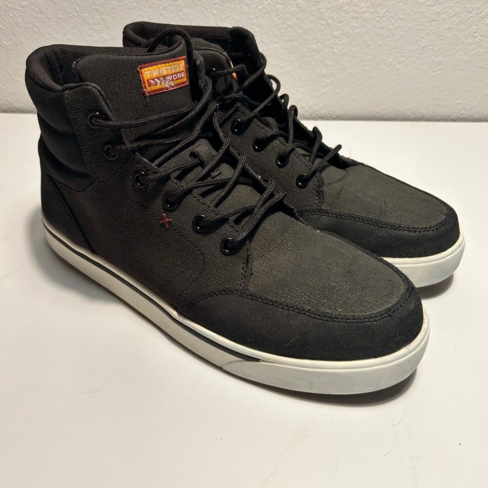Twisted X Work Men Alloy Toe Kicks Black Leather High Top Shoes MCAN006 Size 12M